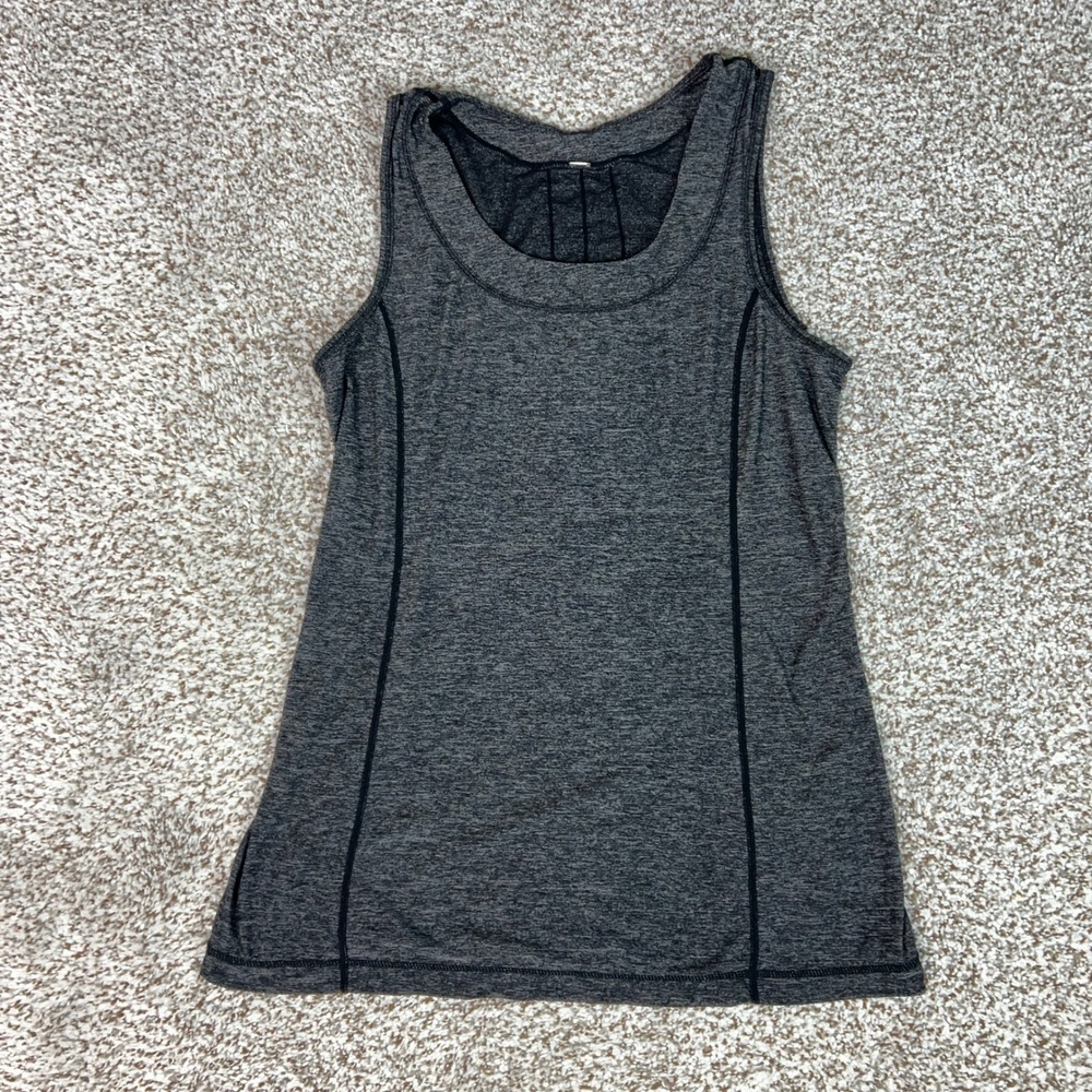 Lululemon Tank Top Womens Small Gray Gym Workout Gym Sleeveless Sports Logo Top